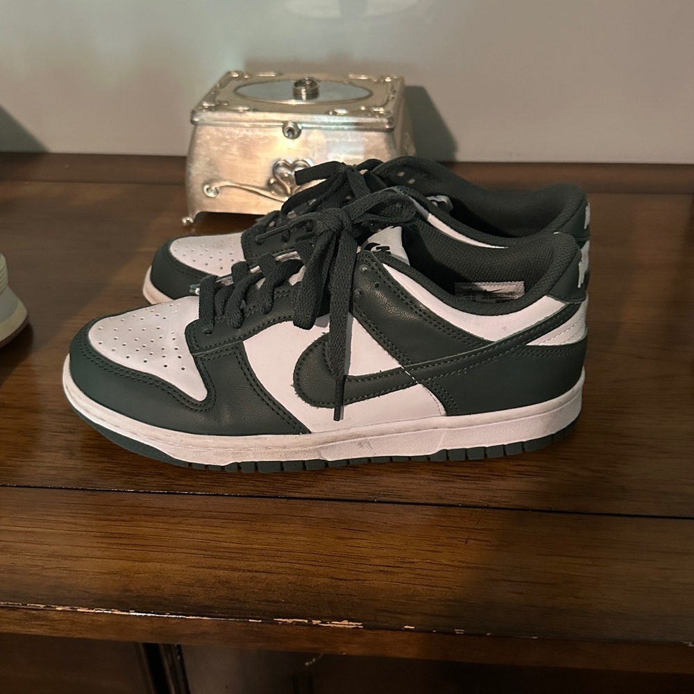 Nike Green and White Dunks